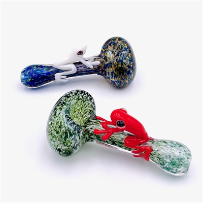 PST 3-HOLE FRIT SPOON WITH FROG