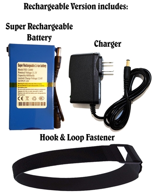 Super Rechargeable Li-ion 12V 6800mAh Battery  with Charger and Hook & Loop Fastener