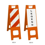 Narrowcade Orange - 12" x 24" Diamond Grade Striped Sheeting (side A)
12" x 24" Diamond Grade Sign Legend (side B)