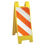 Minicade Yellow - 12" x 24" Diamond Grade Striped Sheeting (side A) 12" x 24" Diamond Grade Sign Legend (side B)