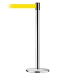 Advance Post Basics Black Base/Polished Chrome Tube/Polished Chrome Head Standard 7.5' No Custom Yellow Webbing Standard Belt End