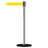 Slimline Post Basics Black Base/Polished Chrome Tube/Polished Chrome Head Standard 7.5' No Custom Yellow Webbing Standard Belt End