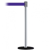 Slimline Post Basics Black Base/Satin Chrome Tube/Satin Chrome Head Standard 7.5' No Custom Purple Webbing Standard Belt End