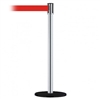 Slimline Post Basics Black Base/Satin Chrome Tube/Satin Chrome Head Standard 7.5' No Custom Red Webbing Standard Belt End