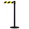 Slimline Post Basics Black Base/Black Tube/Black Head Max 13' No Custom Black/Yellow Chevron Webbing Standard Belt End