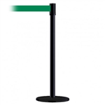 Slimline Post Basics Black Base/Black Tube/Black Head Standard 7.5' No Custom Green Webbing Standard Belt End