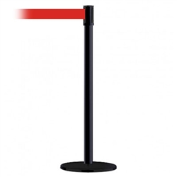 Slimline Post Basics Black Base/Black Tube/Black Head Standard 7.5' No Custom Red Webbing Standard Belt End