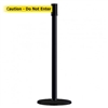 Slimline Post Basics Black Base/Black Tube/Black Head Standard 7.5' No Custom Yellow Webbing/Black "Caution - Do Not Enter" Standard Belt End