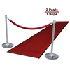 Chrome Posts (2-Pack with 1 Red Velvet Rope)