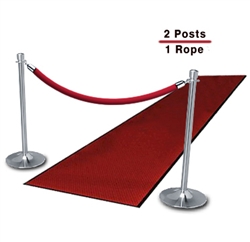 Chrome Posts (2-Pack with 1 Red Velvet Rope)