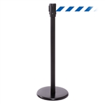 QueuePro 200, Black, Barrier with 11' Blue/White Diagonal Belt