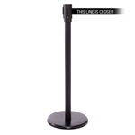 QueuePro 200, Black, Barrier with 11' THIS LINE IS CLOSED Belt