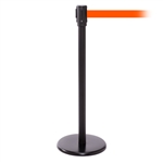 QueuePro 200, Black, Barrier with 11' Fluorescent Orange Belt