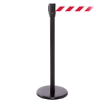 QueuePro 200, Black, Barrier with 11' Red/White Diagonal Belt