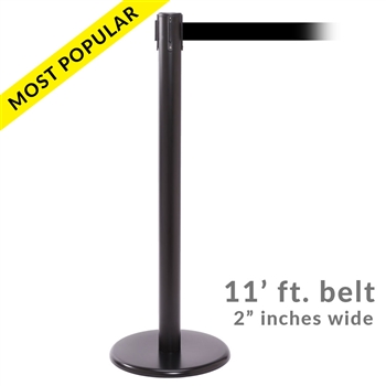 SALE - QueuePro 250B, Black Stanchion with 11' ft. belt