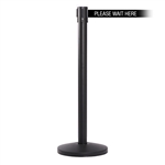 QueueMaster 550, Black, Barrier with 11' PLEASE WAIT HERE Belt