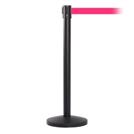 QueueMaster 550, Black, Barrier with 11' Fluorescent Pink Belt