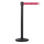 QueueMaster 550, Black, Barrier with 11' AUTHORIZED ACCESS ONLY - RED Belt