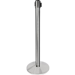 QueueWay-PLUS Tension Belt Stanchion, Polished Chrome Post, 10' ft. Belt