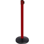 QueueWay-PLUS Tension Belt Stanchion, Red Post, 10' ft. Belt