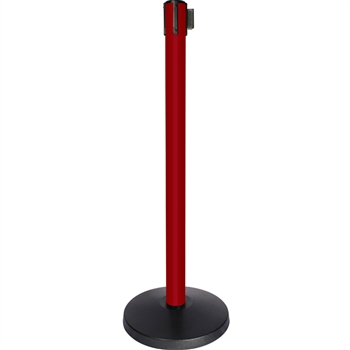 QueueWay-PLUS Tension Belt Stanchion, Red Post, 10' ft. Belt