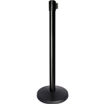 QueueWay-PLUS Tension Belt Stanchion, Black Post, 10' ft. Belt