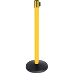 QueueWay-PLUS Tension Belt Stanchion, Yellow Post, 10' ft. Belt