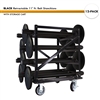 SET: 12 BLACK Retractable 11' ft. Belt Stanchions, with Storage Cart