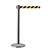 QueueWay Retractable Belt Stanchion,  Satin Stainless Post, BLACK/YELLOW 7.5' ft. Belt