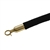 QueueWay Black Velour Rope, 6' ft., Polished Brass Ends