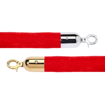 Economy 1.5" Velvet Rope Red - 8 Feet