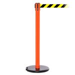 RollerSafety 250, Orange, Barrier with 11' Yellow/Black Diagonal Belt