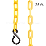 Chainboss YELLOW Plastic Safety 2" Chain UV Resistant - 25ft bag with S-hooks (Multi-Pack)