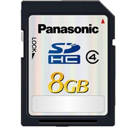 Panasonic SD CARD 8GB 10MB/sec CLASS 4 Economy Package