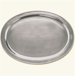Oval Incised Tray by Match Pewter