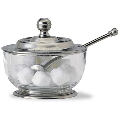 Sugar Bowl with Spoon by Match Pewter