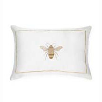 Miele Snow/Gold Decorative Pillow (12x18") by Sferra
