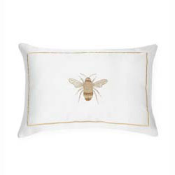 Miele Snow/Gold Decorative Pillow (12x18") by Sferra