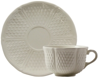Pont Aux Choux White Breakfast Cup and Saucer by Gien France