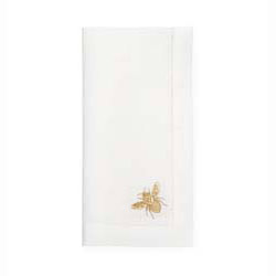 Bombo White/Gold Dinner Napkins (Set of 4) - 20 x 20" by Sferra