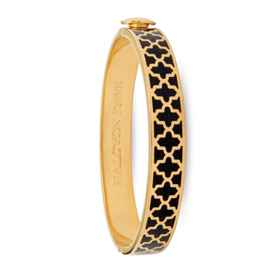 Agama Black & Gold Hinged Bangle by Halcyon Days