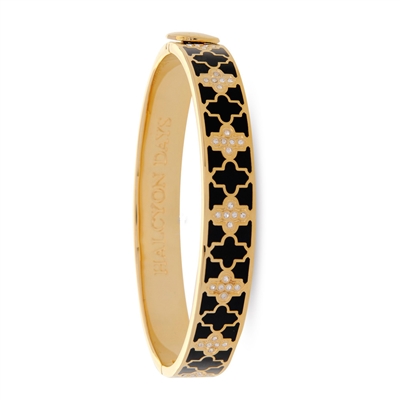Agama Sparkle Black & Gold Hinged Bangle by Halcyon Days