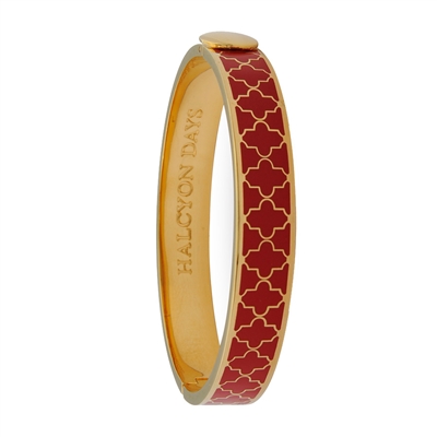 Agama Red & Gold Hinged Bangle by Halcyon Days
