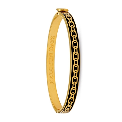 Skinny Chain Black and Gold Bangle by Halcyon Days