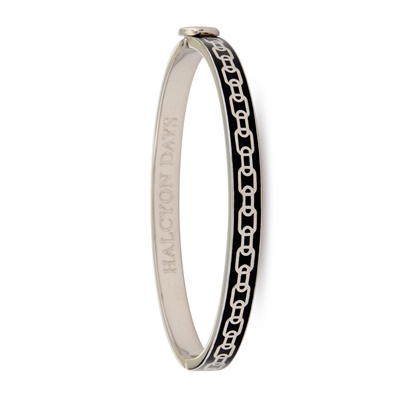 Skinny Chain Black and Palladium Bangle by Halcyon Days