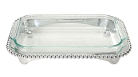 Pearled Oblong Casserole Caddy with Pyrex by Mariposa