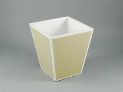 Waste Basket Taupe and White by Pacific Connections