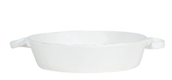 Lastra White Handled Round Baker by Vietri