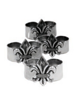 Fleur-de-Lis Napkin Rings (Set of 4) by Salisbury Pewter