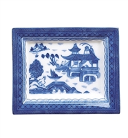 Blue Canton Small Rectangular Tray by Mottahedeh